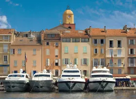 Moored yachts