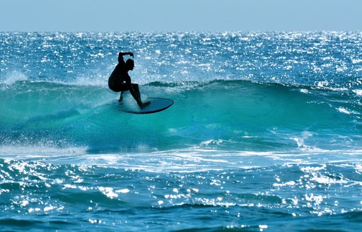 Surfer riding a wave in Australia