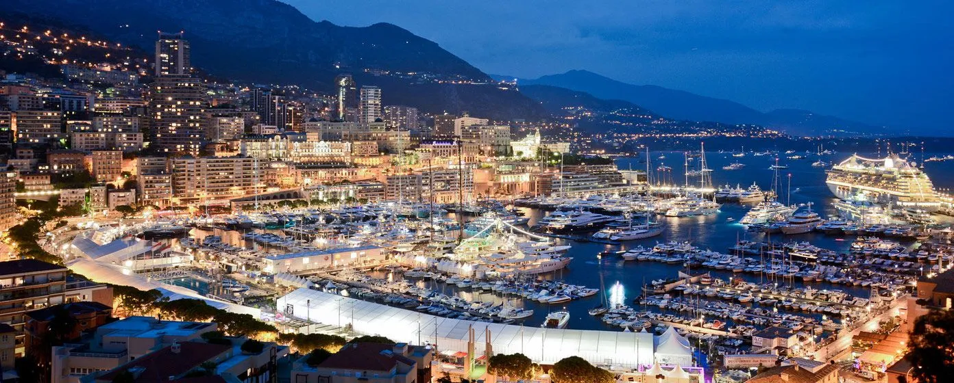 superyachts moored in harbour